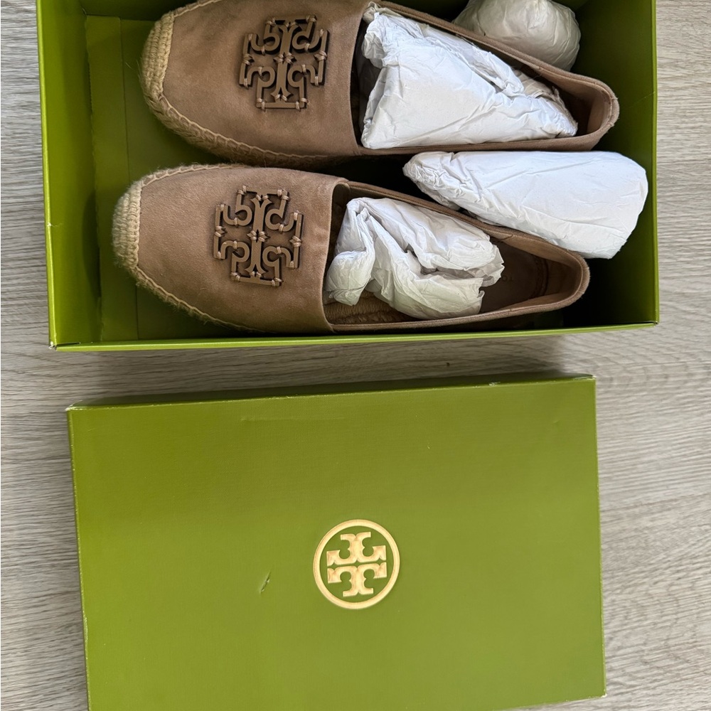 Tory Burch Beige Espadrille Loafers